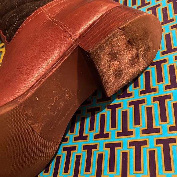 Tory Burch Rosalie 30mm Riding Boots, Almond/ Charcoal, Size 6.5 - Picture 14 of 14